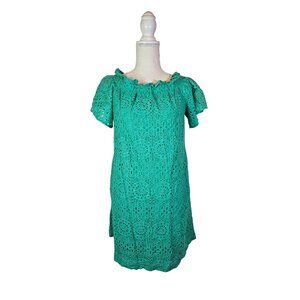 ANA New Approach Women's Mini Dress, Size S Eyelet Lace, Short Sleeve Off Should
